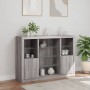 Sideboard with LED Light 3 Pieces Sonoma Gray Engineered Wood by , Sideboards - Ref: Foro24-3209133, Price: 213,47 €, Discoun...