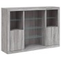 Sideboard with LED Light 3 Pieces Sonoma Gray Engineered Wood by , Sideboards - Ref: Foro24-3209133, Price: 213,47 €, Discoun...