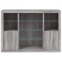 Sideboard with LED Light 3 Pieces Sonoma Gray Engineered Wood by , Sideboards - Ref: Foro24-3209133, Price: 213,47 €, Discoun...