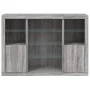 Sideboard with LED Light 3 Pieces Sonoma Gray Engineered Wood by , Sideboards - Ref: Foro24-3209133, Price: 211,34 €, Discoun...