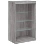 Sideboard with LED Light 3 Pieces Sonoma Gray Engineered Wood by , Sideboards - Ref: Foro24-3209133, Price: 213,47 €, Discoun...