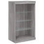 Sideboard with LED Light 3 Pieces Sonoma Gray Engineered Wood by , Sideboards - Ref: Foro24-3209133, Price: 211,34 €, Discoun...