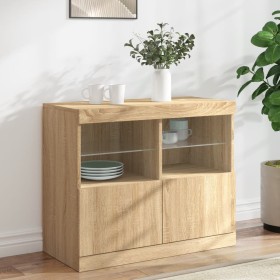 Sideboard mit LED-Leuchten Sonoma-Eiche 81x37x67 cm von , Sideboards - Ref: Foro24-836660, Preis: 81,40 €, Rabatt: %