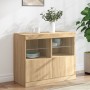 Sideboard with LED lights Sonoma oak 81x37x67 cm by , Sideboards - Ref: Foro24-836660, Price: 81,40 €, Discount: %