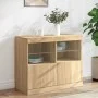 Sideboard with LED lights Sonoma oak 81x37x67 cm by , Sideboards - Ref: Foro24-836660, Price: 78,42 €, Discount: %