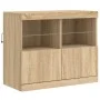 Aparador con luces LED roble Sonoma 81x37x67 cm de , Aparadores - Ref: Foro24-836660, Precio: 78,42 €, Descuento: %