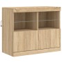 Sideboard with LED lights Sonoma oak 81x37x67 cm by , Sideboards - Ref: Foro24-836660, Price: 81,40 €, Discount: %