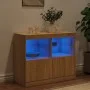 Sideboard with LED lights Sonoma oak 81x37x67 cm by , Sideboards - Ref: Foro24-836660, Price: 78,42 €, Discount: %