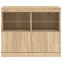 Sideboard with LED lights Sonoma oak 81x37x67 cm by , Sideboards - Ref: Foro24-836660, Price: 81,40 €, Discount: %