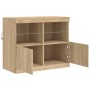 Sideboard with LED lights Sonoma oak 81x37x67 cm by , Sideboards - Ref: Foro24-836660, Price: 81,40 €, Discount: %