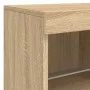Aparador con luces LED roble Sonoma 81x37x67 cm de , Aparadores - Ref: Foro24-836660, Precio: 78,42 €, Descuento: %
