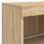 Sideboard with LED lights Sonoma oak 81x37x67 cm by , Sideboards - Ref: Foro24-836660, Price: 81,40 €, Discount: %
