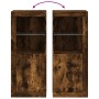 Aparador con luces LED roble ahumado 41x37x100 cm de , Aparadores - Ref: Foro24-836648, Precio: 77,51 €, Descuento: %