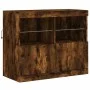 Sideboard mit LED-Leuchten, geräucherte Eiche, 81 x 37 x 67 cm von , Sideboards - Ref: Foro24-836662, Preis: 76,64 €, Rabatt: %