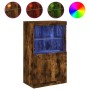 Sideboard with LED lights smoked oak 60.5x37x100 cm by , Sideboards - Ref: Foro24-836669, Price: 75,32 €, Discount: %