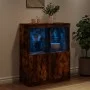 Aparador con luces LED roble ahumado 81x37x100 cm de , Aparadores - Ref: Foro24-836676, Precio: 114,71 €, Descuento: %