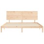 Double bed frame with solid wood headboard by , Beds and slatted bases - Ref: Foro24-3193676, Price: 174,40 €, Discount: %
