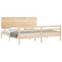 Doppelbettgestell mit Kopfteil aus Massivholz von , Betten und Lattenroste - Ref: Foro24-3195236, Preis: 182,44 €, Rabatt: %