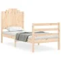Einzelbettgestell mit Kopfteil aus Massivholz von , Betten und Lattenroste - Ref: Foro24-3194141, Preis: 100,81 €, Rabatt: %