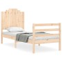 Estructura de cama individual con cabecero madera maciza de , Camas y somieres - Ref: Foro24-3194141, Precio: 102,15 €, Descu...