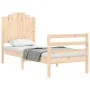 Einzelbettgestell mit Kopfteil aus Massivholz von , Betten und Lattenroste - Ref: Foro24-3194141, Preis: 100,81 €, Rabatt: %
