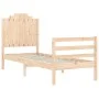 Einzelbettgestell mit Kopfteil aus Massivholz von , Betten und Lattenroste - Ref: Foro24-3194141, Preis: 100,81 €, Rabatt: %