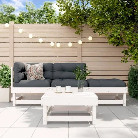 Juego de muebles de jardín 4 pzas madera maciza de pino blanco de , Conjuntos de jardín - Ref: Foro24-3186481, Precio: 220,60...