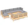 Juego de muebles de jardín 11 pzas y cojines madera maciza pino by , Garden sets - Ref: Foro24-3097144, Price: 819,96 €, Disc...