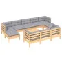 Juego de muebles de jardín 11 pzas y cojines madera maciza pino by , Garden sets - Ref: Foro24-3097144, Price: 819,96 €, Disc...