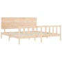 Double bed frame with solid wood headboard by , Beds and slatted bases - Ref: Foro24-3193416, Price: 179,56 €, Discount: %