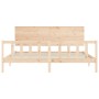 Double bed frame with solid wood headboard by , Beds and slatted bases - Ref: Foro24-3193416, Price: 179,56 €, Discount: %