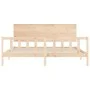 Double bed frame with solid wood headboard by , Beds and slatted bases - Ref: Foro24-3193416, Price: 176,91 €, Discount: %