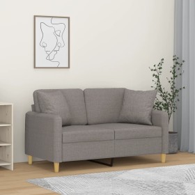 2-seater sofa with taupe gray fabric cushions 120 cm by , Sofas - Ref: Foro24-3200908, Price: 214,38 €, Discount: %