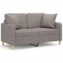 2-seater sofa with taupe gray fabric cushions 120 cm by , Sofas - Ref: Foro24-3200908, Price: 211,17 €, Discount: %