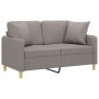 2-seater sofa with taupe gray fabric cushions 120 cm by , Sofas - Ref: Foro24-3200908, Price: 214,38 €, Discount: %