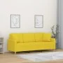3-seater sofa with light yellow fabric cushions 180 cm by , Sofas - Ref: Foro24-3200922, Price: 271,46 €, Discount: %