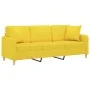 3-seater sofa with light yellow fabric cushions 180 cm by , Sofas - Ref: Foro24-3200922, Price: 271,46 €, Discount: %