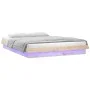 Bed frame with LED solid wood King Size 150x200 cm by , Beds and slatted bases - Ref: Foro24-819977, Price: 149,76 €, Discoun...