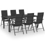 Juego de comedor para jardín 7 piezas negro de , Conjuntos de jardín - Ref: Foro24-3060062, Precio: 626,15 €, Descuento: %
