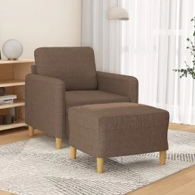 Brauner Stoffsessel mit Hocker 60 cm von , Sofas - Ref: Foro24-3201187, Preis: 186,39 €, Rabatt: %