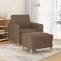 Sillón con taburete tela marrón 60 cm de , Sofás - Ref: Foro24-3201187, Precio: 186,39 €, Descuento: %