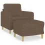 Sillón con taburete tela marrón 60 cm de , Sofás - Ref: Foro24-3201187, Precio: 186,39 €, Descuento: %