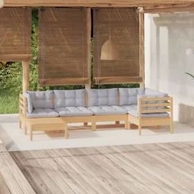 Garden furniture set 6 pieces and cushions solid pine wood by , Garden sets - Ref: Foro24-3096537, Price: 452,77 €, Discount: %