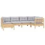 Garden furniture set 6 pieces and cushions solid pine wood by , Garden sets - Ref: Foro24-3096537, Price: 452,76 €, Discount: %