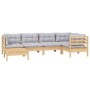 Gartenmöbel-Set 6-teilig und Kissen aus massivem Kiefernholz von , Gartensets - Ref: Foro24-3096537, Preis: 474,71 €, Rabatt: %