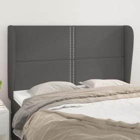 Headboard with gray synthetic leather ears 147x23x118/128cm by , Headboards and footboards - Ref: Foro24-3117910, Price: 102,...