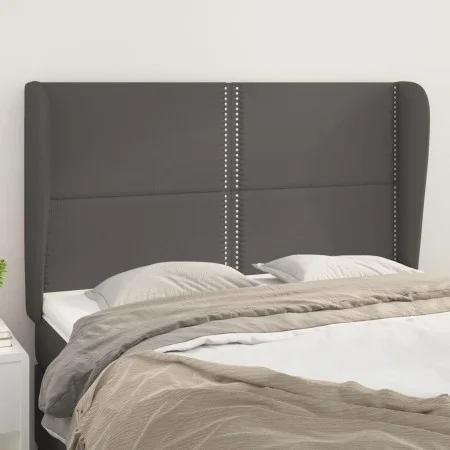 Headboard with gray synthetic leather ears 147x23x118/128cm by , Headboards and footboards - Ref: Foro24-3117910, Price: 100,...