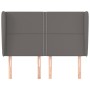 Headboard with gray synthetic leather ears 147x23x118/128cm by , Headboards and footboards - Ref: Foro24-3117910, Price: 102,...