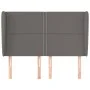 Headboard with gray synthetic leather ears 147x23x118/128cm by , Headboards and footboards - Ref: Foro24-3117910, Price: 100,...