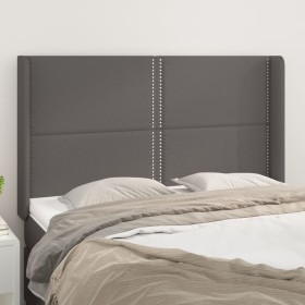 Kopfteil mit Ohren, graues Kunstleder, 147 x 16 x 118/128 cm von , Kopf- und Fußteile - Ref: Foro24-3119534, Preis: 98,65 €, ...